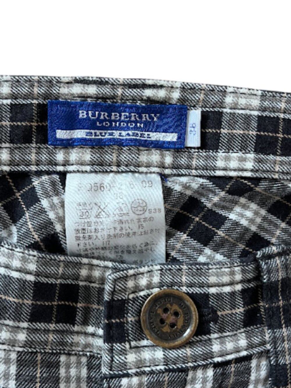 Burberry Blue Label Plaid Low Rise Capri Cropped Pants Vintage Japan 38 - Picture 3 of 5